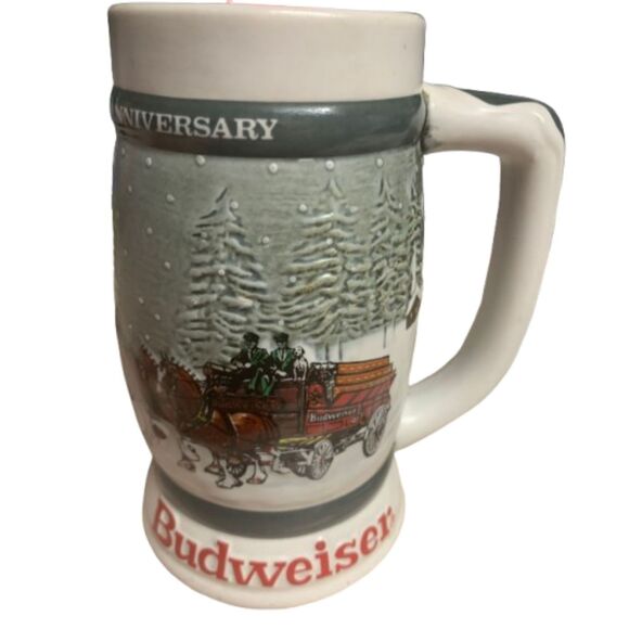 Budweiser Clydesdales 50th Anniversary Beer Stein 1933-1983 Ceramarte Brazil - Picture 6 of 8